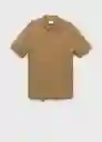 Camiseta Polo Openp Beige Talla M Hombre Mango