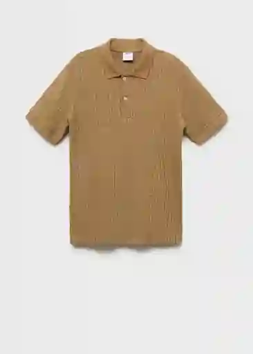Camiseta Polo Openp Beige Talla M Hombre Mango