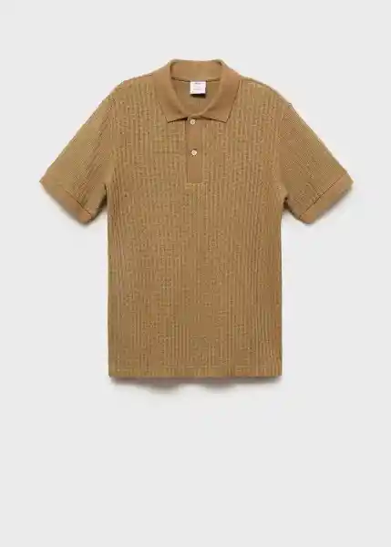Camiseta Polo Openp Beige Talla M Hombre Mango