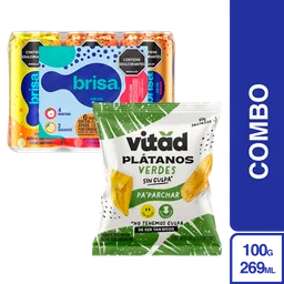 Combo Agua Brisa Saborizada 6 Und + Vitad Plátanos Verdes 110 g