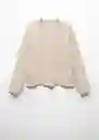 Buzo Sudadera Pique Beige Talla XL Mujer Mango