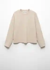 Buzo Sudadera Pique Beige Talla XL Mujer Mango