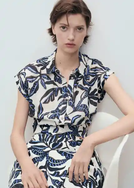 Camisa Merci Crudo Talla M Mujer Mango