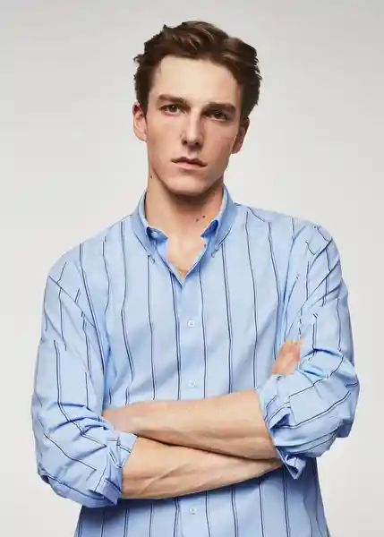 Camisa Esen Azul Talla L Hombre Mango