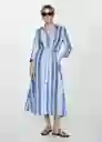 Vestido Marina Azul Talla S Mujer Mango