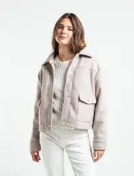 Chaqueta Beige Concreto Claro TallaM Mujer 529E029 Naf Naf