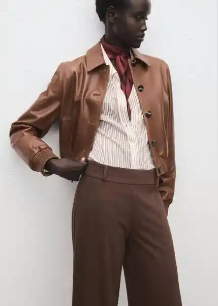 Pantalón Misuri Topo Talla XS Mujer Mango