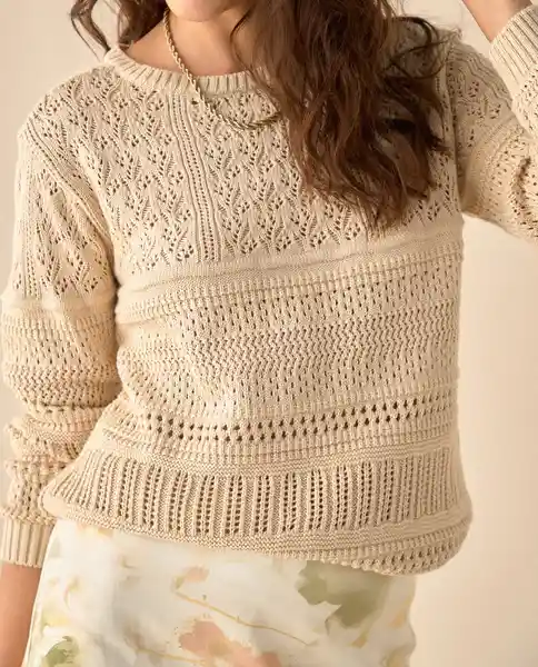 Suéter Tejido Beige Arena Claro Talla XL 661G100 Esprit