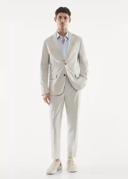 Blazer Americana Cool Beige Talla 50 Hombre Mango