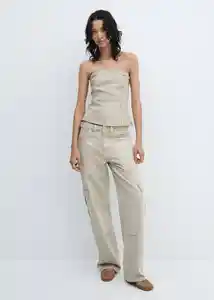Top Julieta Arena Talla M Mujer Mango