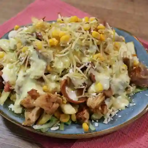 Salchipapa mixto