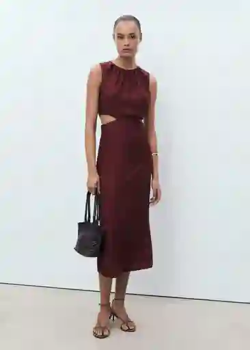 Vestido Olimpio Granate Talla XS Mujer Mango