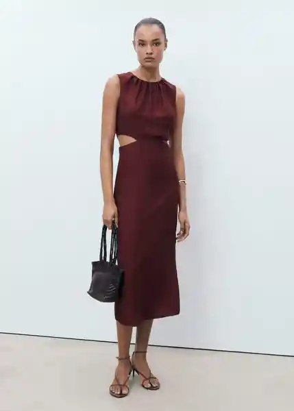 Vestido Olimpio Granate Talla XS Mujer Mango