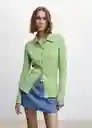 Camisa Crunchy Verde Talla S Mujer Mango