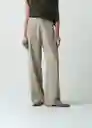Pantalón Doha Gris Aluminio Claro Talla 10 432G376 Naf Naf