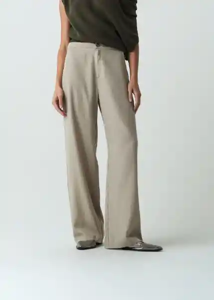 Pantalón Doha Gris Aluminio Claro Talla 10 432G376 Naf Naf