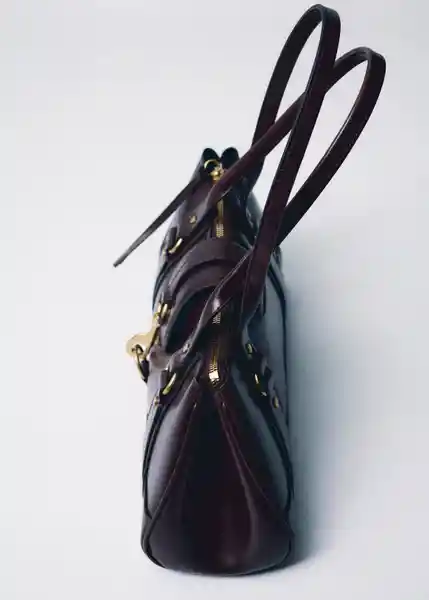 Bolso M Amazona Chocolate Talla 99 Mujer Mango