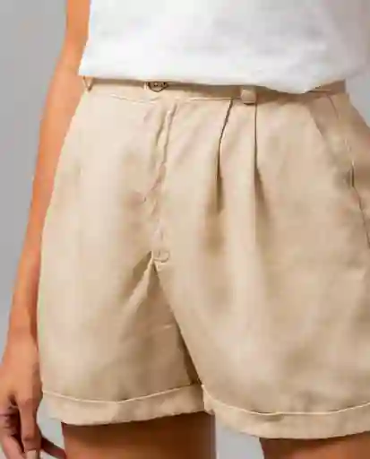 Short Formal Mujer Beige Medio Talla 6 RIFLE40722 Rifle