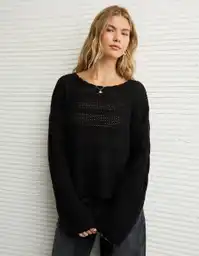 Suéter Tejido Mujer Negro Talla Medium 1530064 American Eagle