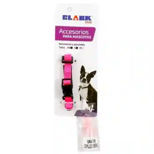 Clark Collar Para Perro Acolchado Fucsia Talla S