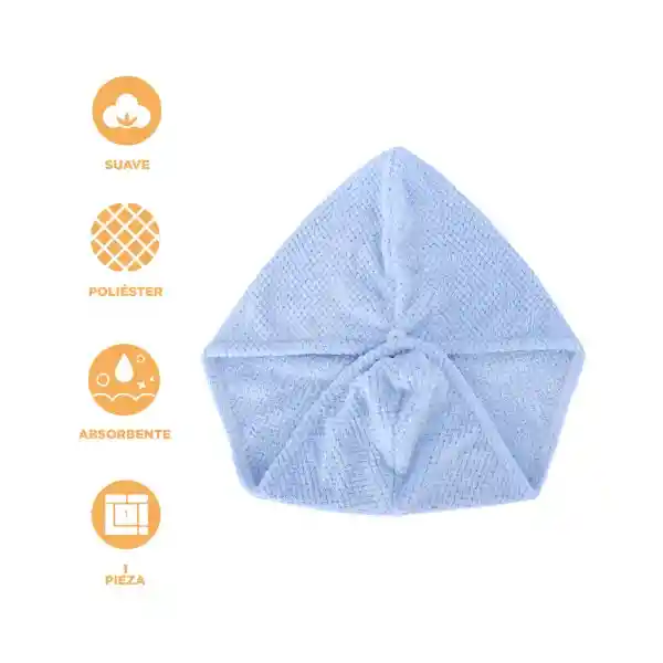 Toalla Gruesa Absorbente Para Cabello Azul Miniso