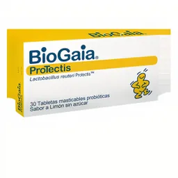 Bio Gaia Tabletas Masticables Probióticas con Sabor a Limón sin Azúcar