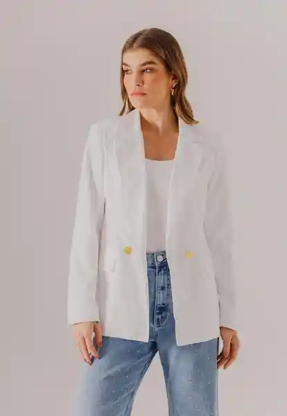 Blazer Mujer Color Blanco Talla L Arkitect