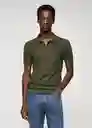 Camisa Polo Charles Khaki Talla M Hombre Mango