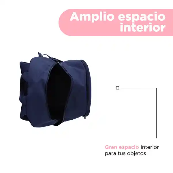 Maleta Escolar Cierre Inclinado Azul Marino Miniso