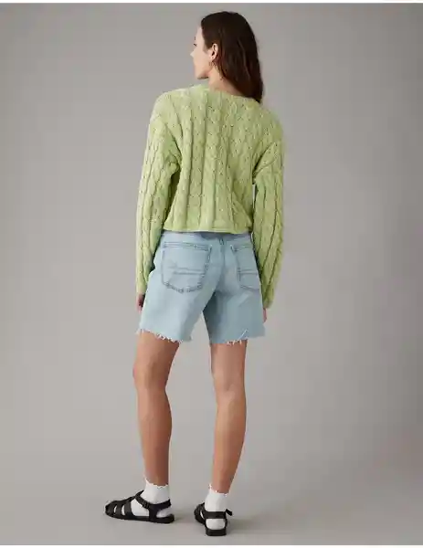 Suéter Tejido Mujer Verde Talla MEDIUM American Eagle