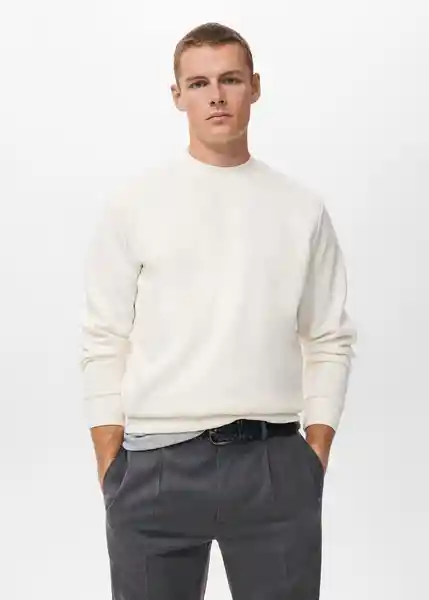 Buzo Sudadera Nola Blanco Talla L Hombre Mango