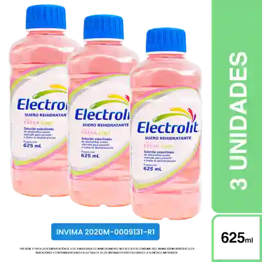 3 x Electrolit Suero Rehidratante Fresa-Kiwi