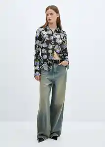 Camisa Salma Negro Talla XL Mujer Mango
