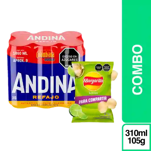 Combo Andina Refajo + Margarita Snack Papas Limon 105 g