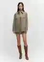 Sobrecamisa Chino2 Khaki Talla L Mujer Mango