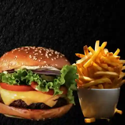 Hamburguesas Clásica Artesanal + Papas a la Francesa