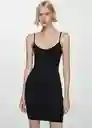 Vestido Chi Negro Talla L Mujer Mango