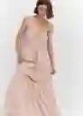 Vestido Bella Rosa Pastel Talla M Mujer Mango