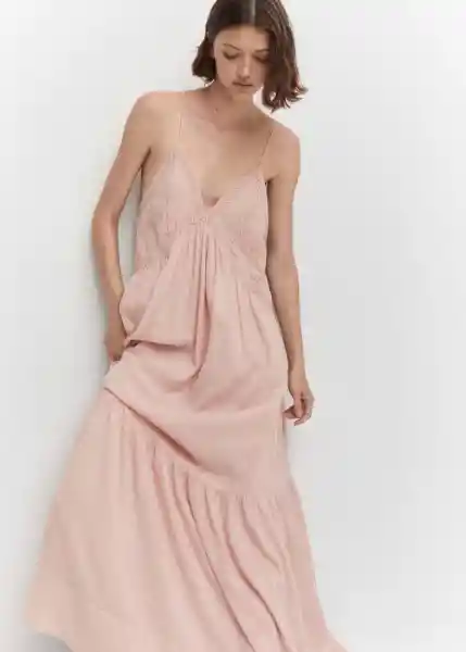 Vestido Bella Rosa Pastel Talla M Mujer Mango