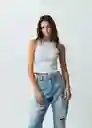 Camiseta Mujer Crudo Preteñido Talla M Naf Naf
