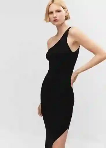 Vestido Asim Negro Talla L Mujer Mango