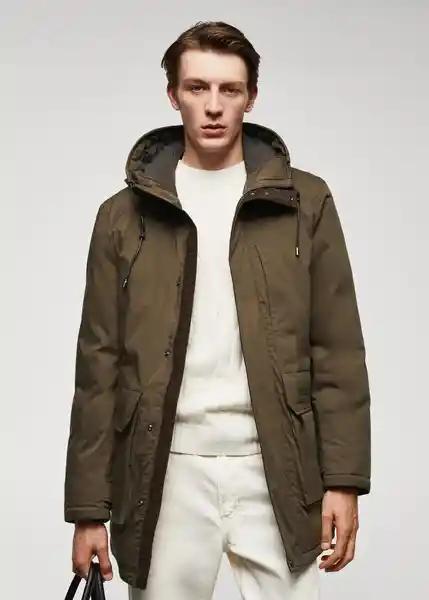 Abrigo Parka Piran Khaki Talla M Hombre Mango