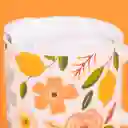 Taza Cerámica Con Tapa y Fondo de Corcho Flower 300 mL Miniso