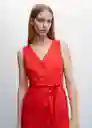 Vestido Sausalit Rojo Talla 24 Mujer Mango