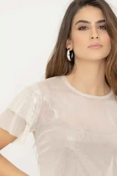Blusa Gloss Mesh Color Nude Talla S Ragged