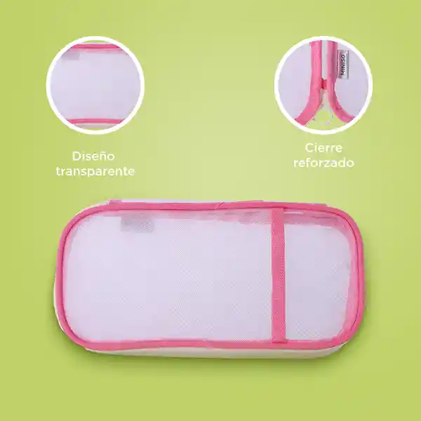 Cartuchera Grande de Malla Serie Rosa Miniso
