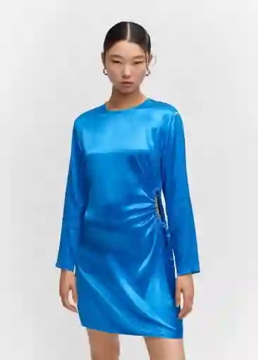 Vestido Lore-W Azul Talla S Mujer Mango