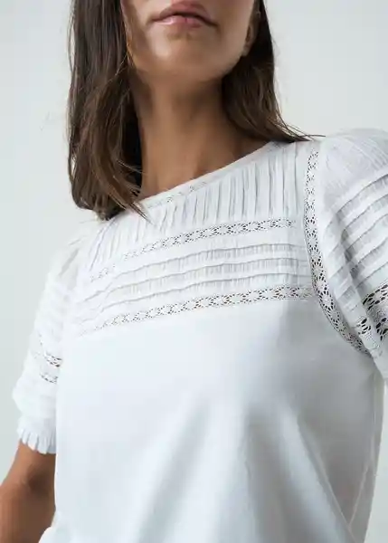 Camiseta Mujer Crudo Puro Claro Talla M 502G075 Naf Naf