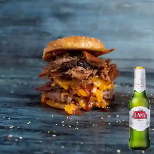 Combo Hamburguesa La Dorada + Stella Artois Bot. 330ml