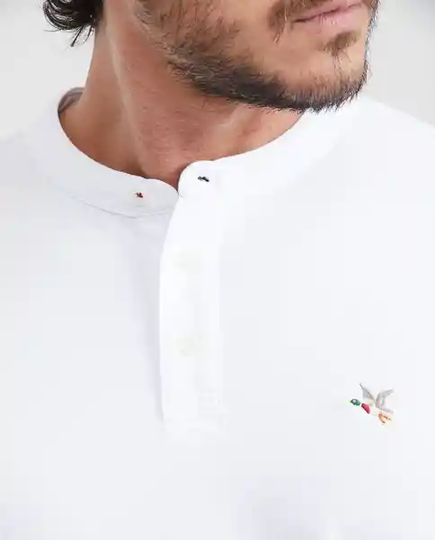 Camiseta Polo Neru Neck Masculino Blanco 0 Claro XS Chevignon